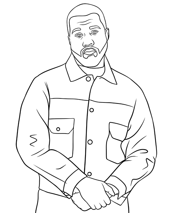 Rapper coloring page kanye west