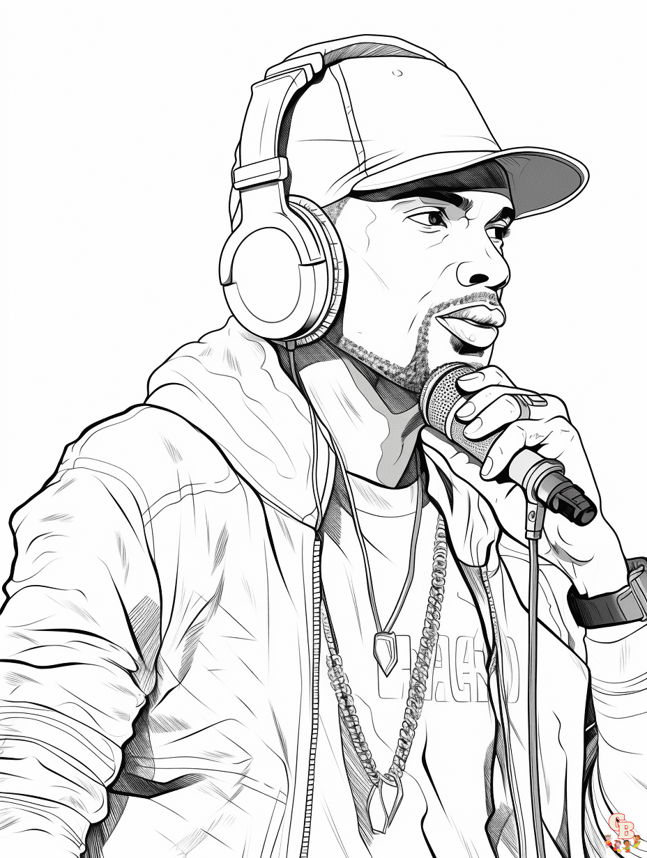 Printable rapper coloring pages free for kids and adults