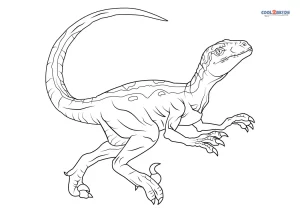 Free printable velociraptor coloring pages for kids