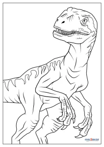 Free printable velociraptor coloring pages for kids