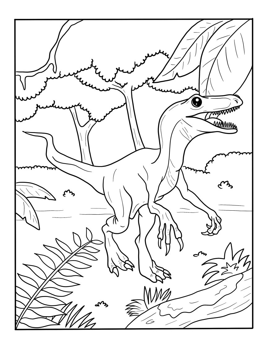 Realistic dinosaur coloring pages