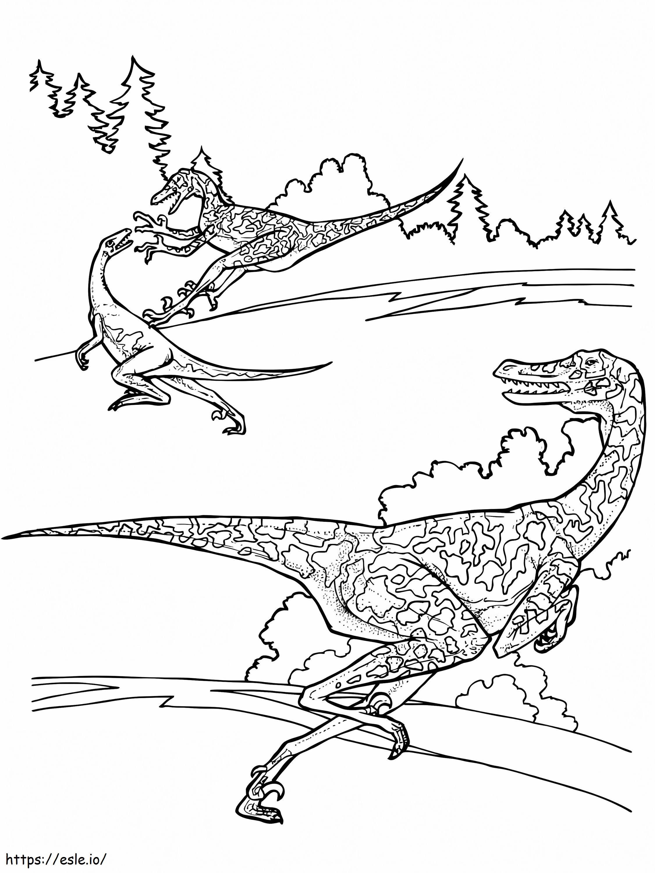 Velociraptor dinosaurs coloring page