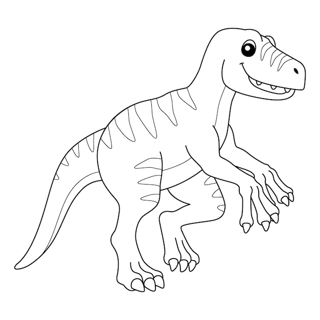 Premium vector velociraptor coloring isolated page for kids