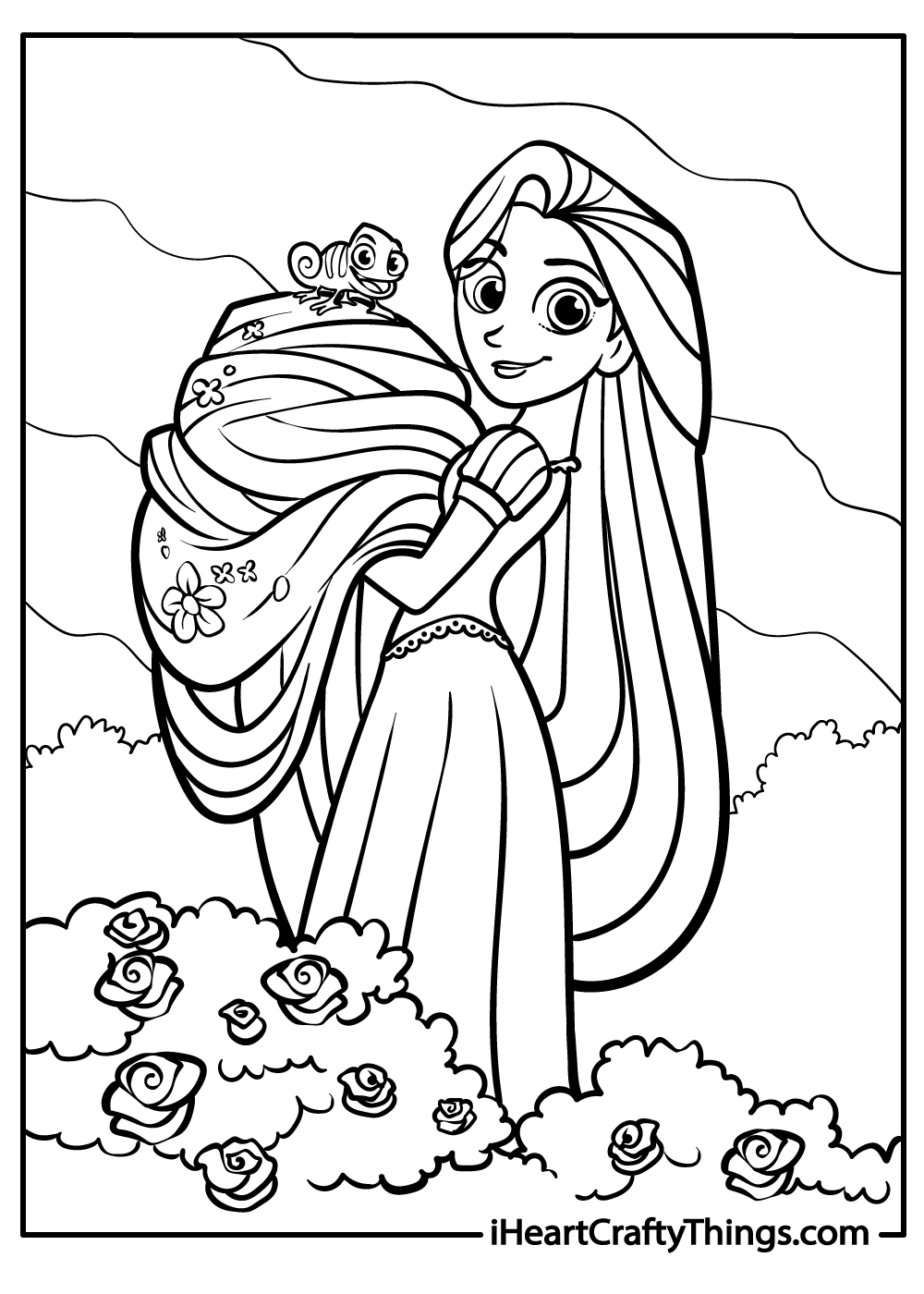 Rapunzel coloring pages free printables