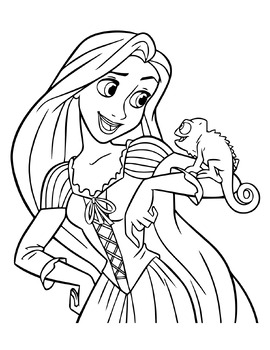 Rapunzel coloring pages for kids girls boys teens adventure activity