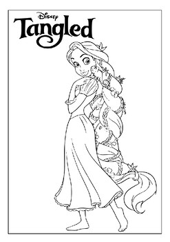 Color your own adventure printable tangled coloring pages for kids