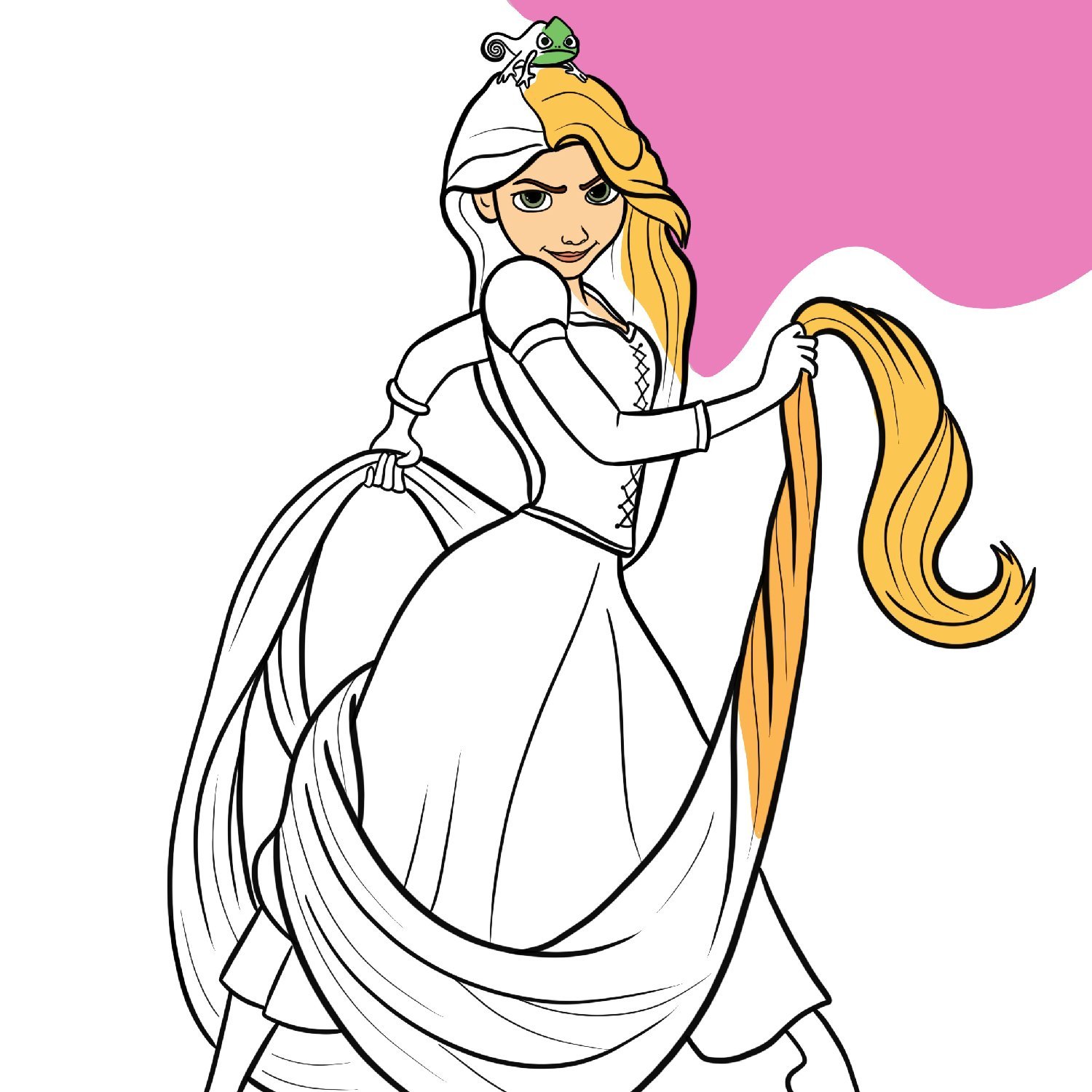 Rapunzel coloring page free printable