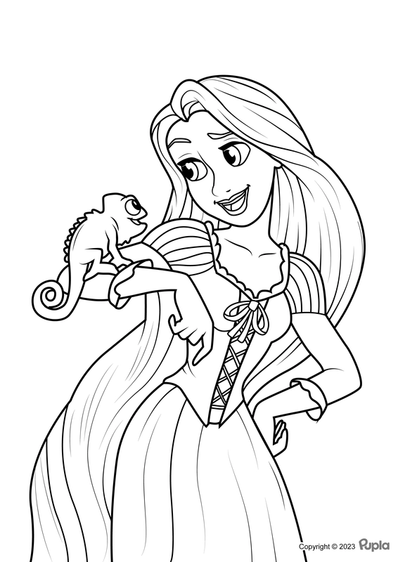 Ðï rapunzel and pascal looking at each other