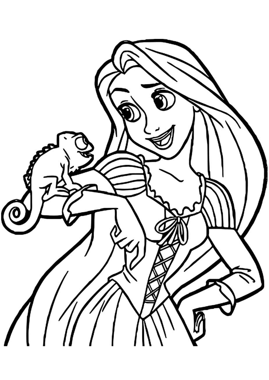 Tangled coloring princess rapunzel flynn rider