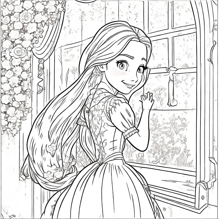 Animations az rapunzel coloring pages