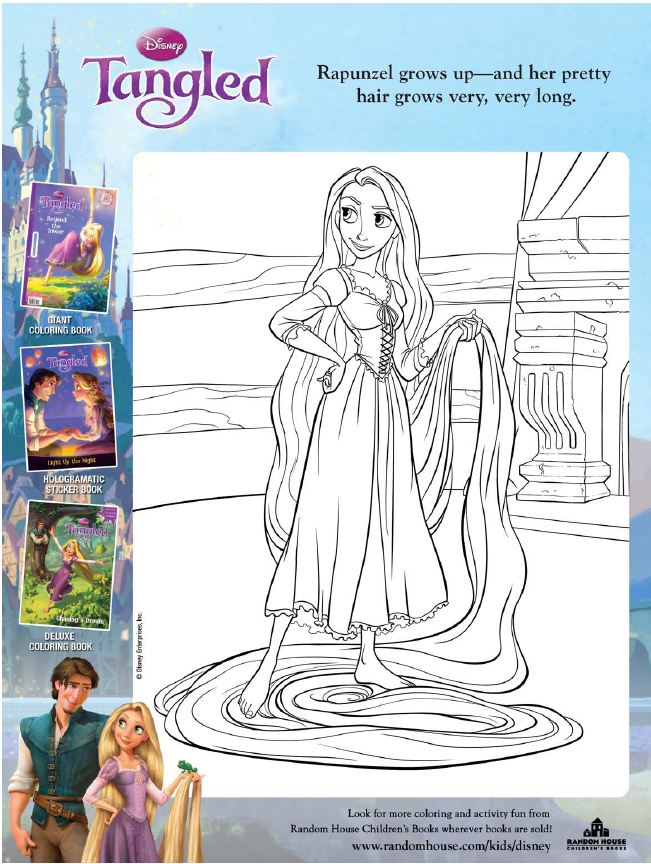 Rapunzel tangled disney coloring page â printables for kids â free word search puzzles coloring pages and other activities