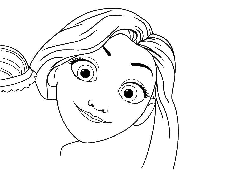 Online coloring pages coloring page curious rapunzel disney coloring pages download print coloring page