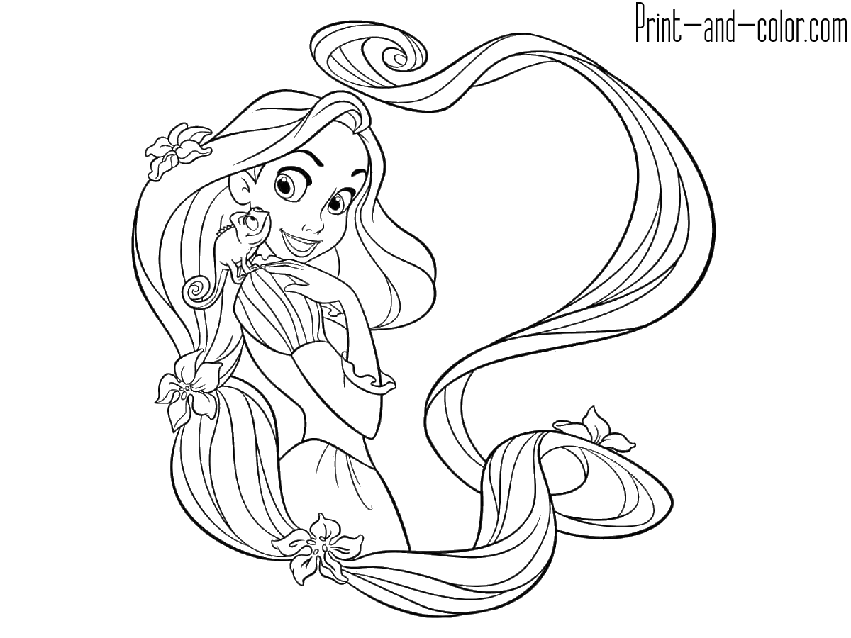 Rapunzel coloring pages print and color