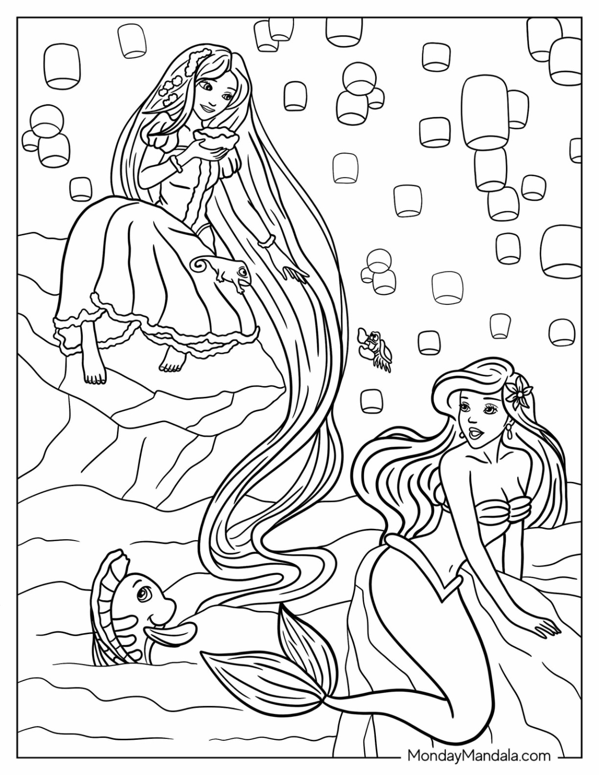 Disney princess coloring pages free pdf printables