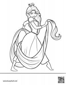 Rapunzel coloring page free printable