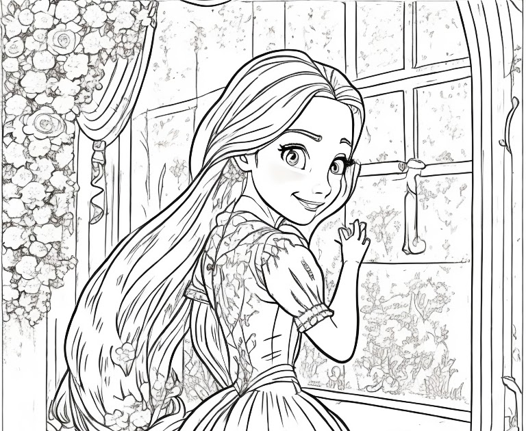 Animations az rapunzel coloring pages