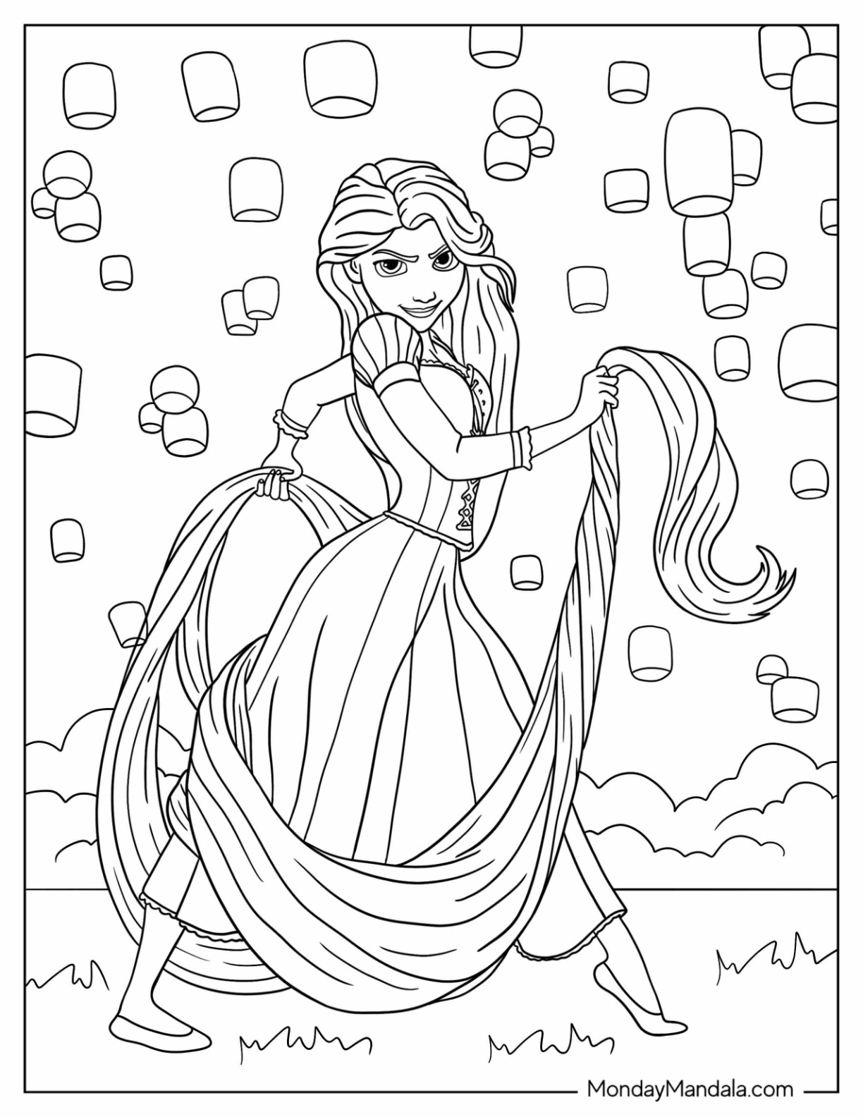 Disney princess coloring pages free pdf printables