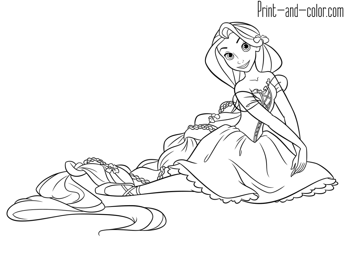 Rapunzel coloring pages print and color