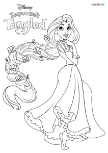 Free printable rapunzel coloring pages for kids