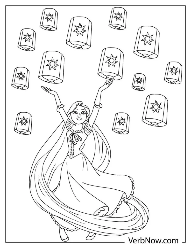 Free rapunzel coloring pages for download printable pdf