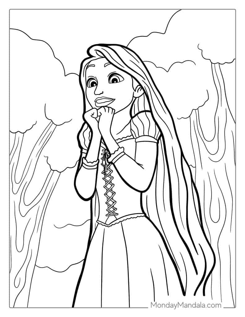 Tangled coloring pages free pdf printables