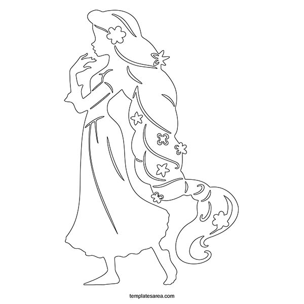 Printable tangled rapunzel outline template free download