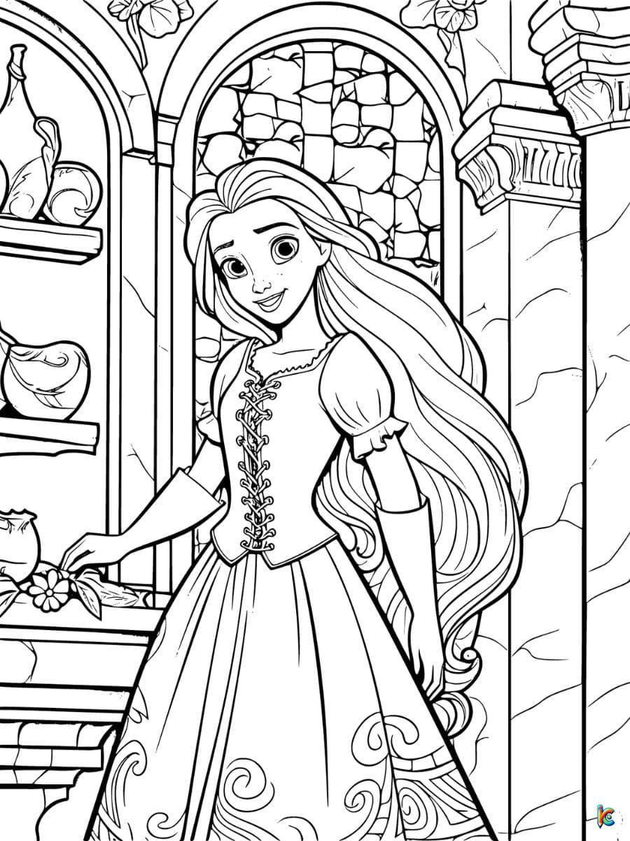 Rapunzel coloring pages â