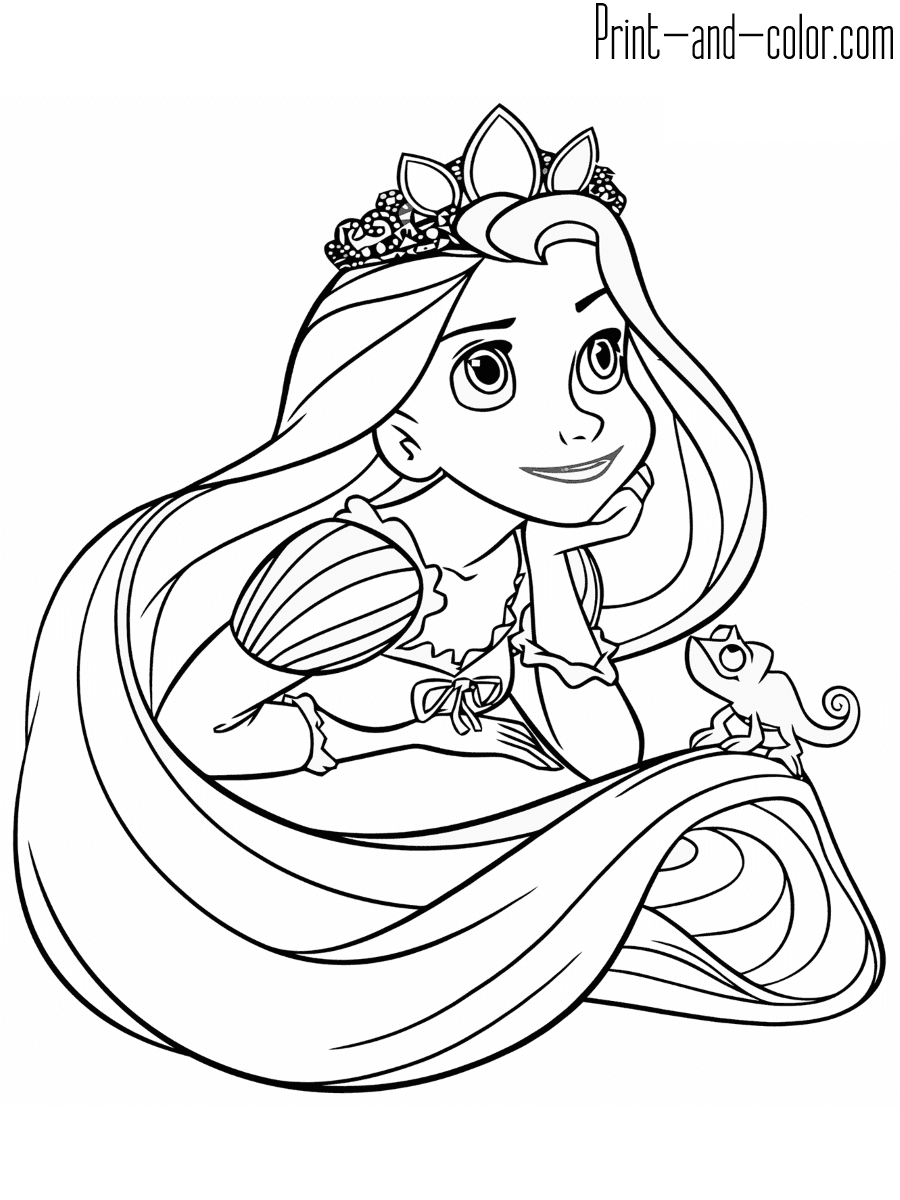 Rapunzel coloring pages print and color