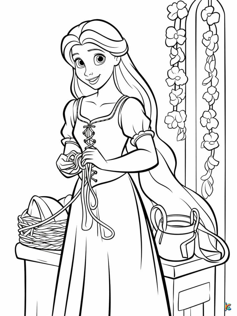 Rapunzel coloring pages â