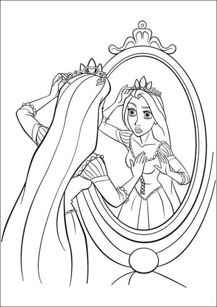 Free easy to print tangled coloring pages
