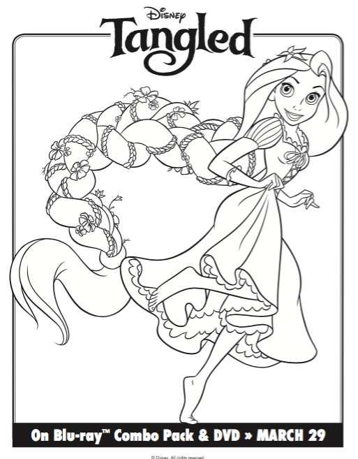 Free printable tangled rapunzel coloring pages activity sheets