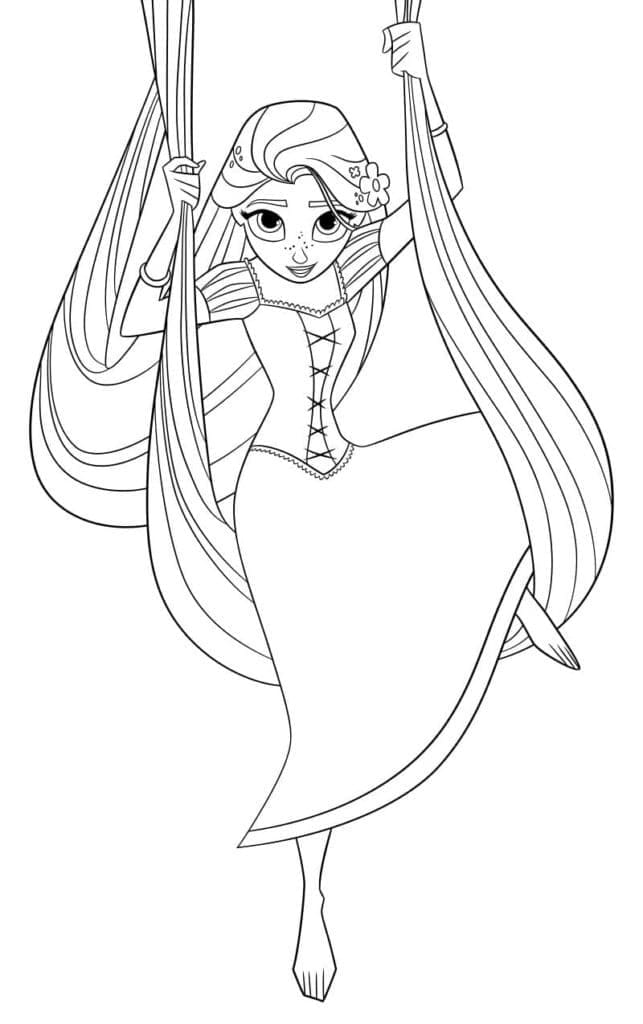 Princess rapunzel from disney tangled coloring page