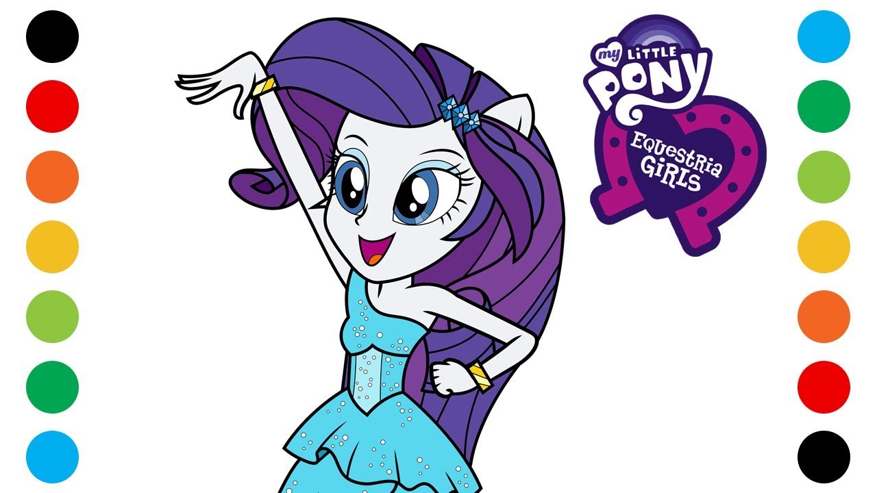 My little pony equestria girls rarity coloring pages for kids digital coloring