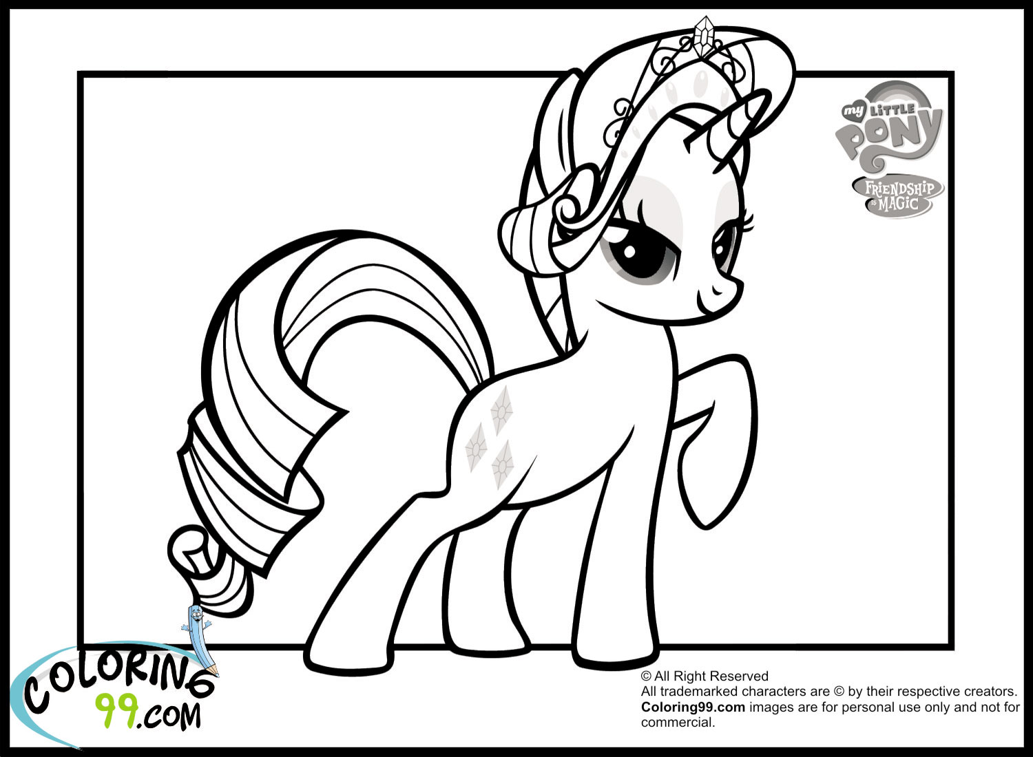 My little pony rarity coloring pages team colors