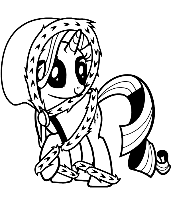 Printable princess rarity coloring page for girls