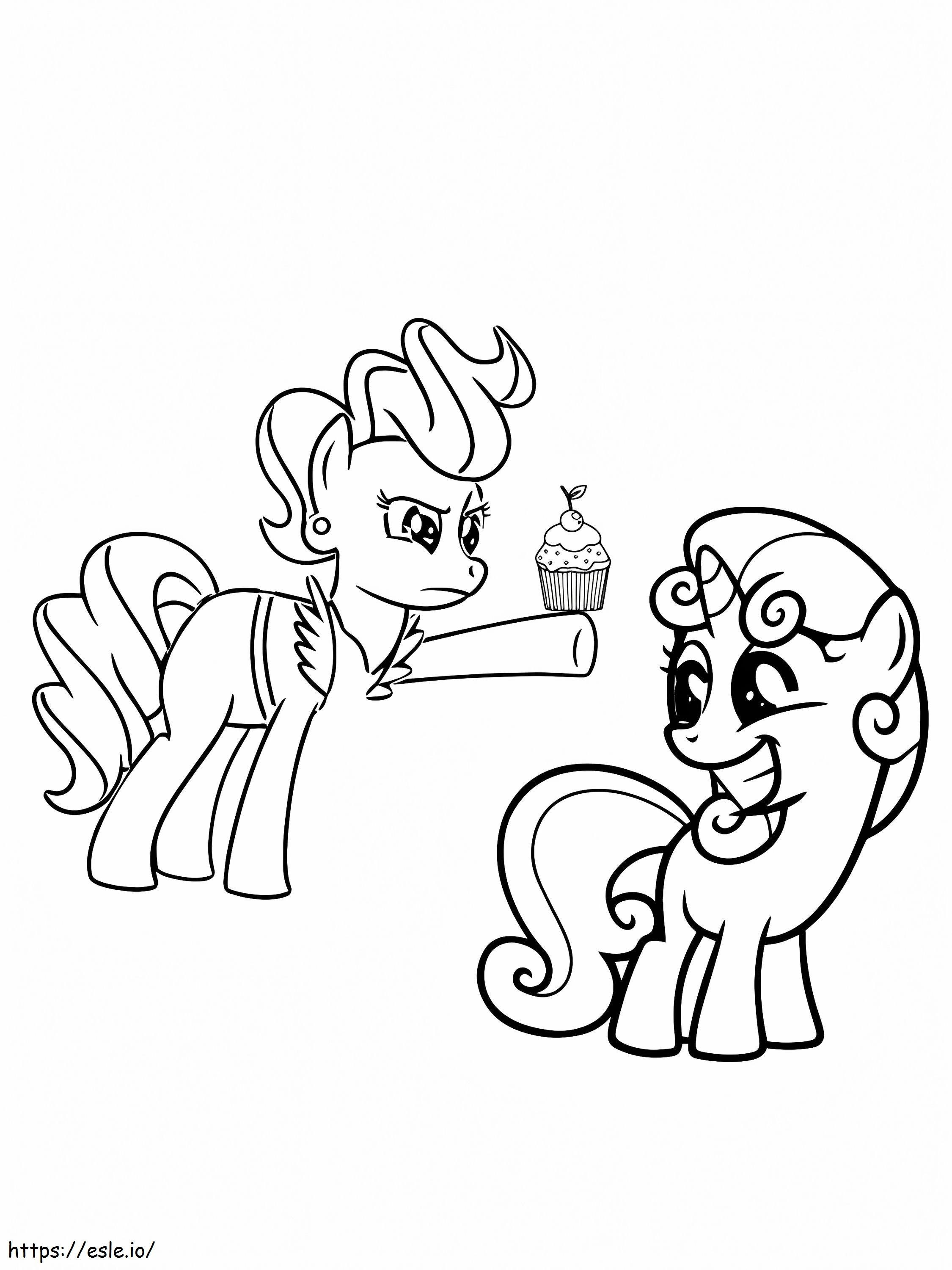 My little pony mrs cake and rarity coloring page