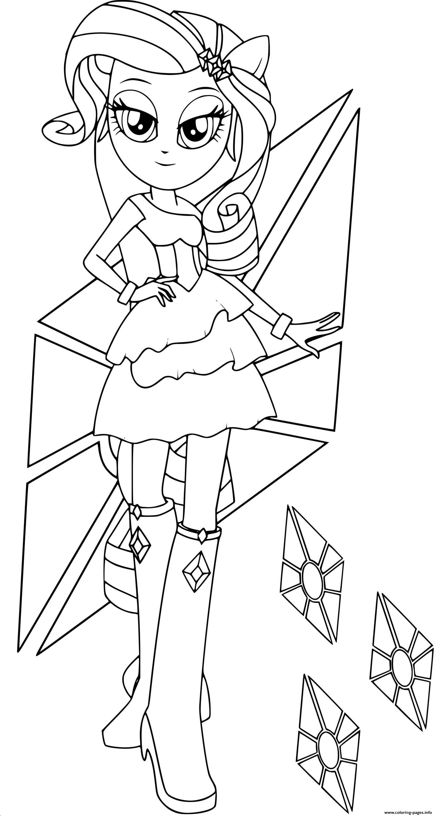 Rarity in equestria girls coloring page printable