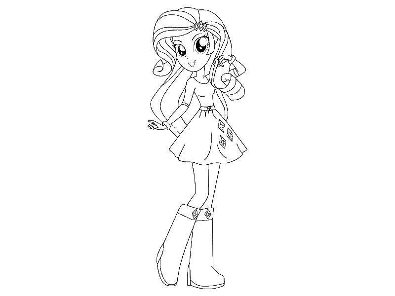 Online coloring pages coloring page equestria girls rainbow rarity my little pony download print coloring page