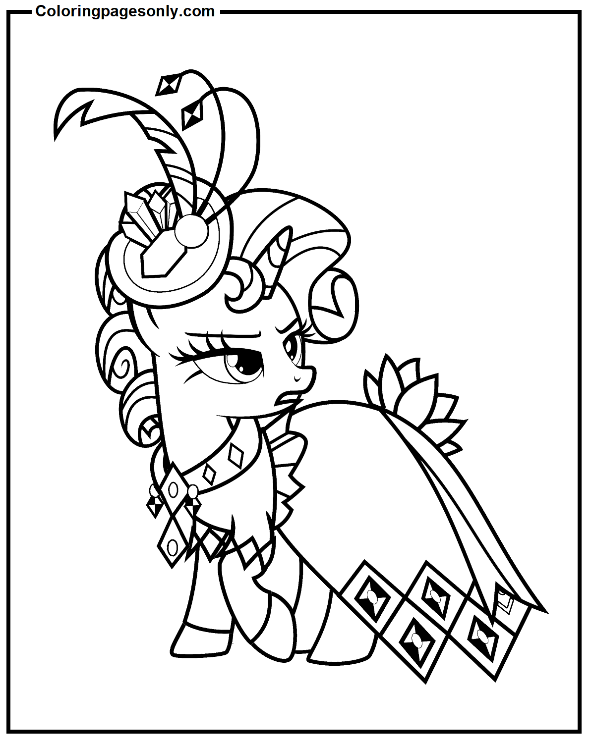 Mlp rarity free printable coloring page