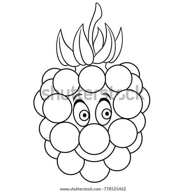 Coloring book coloring page cartoon raspberry stock vector royalty free