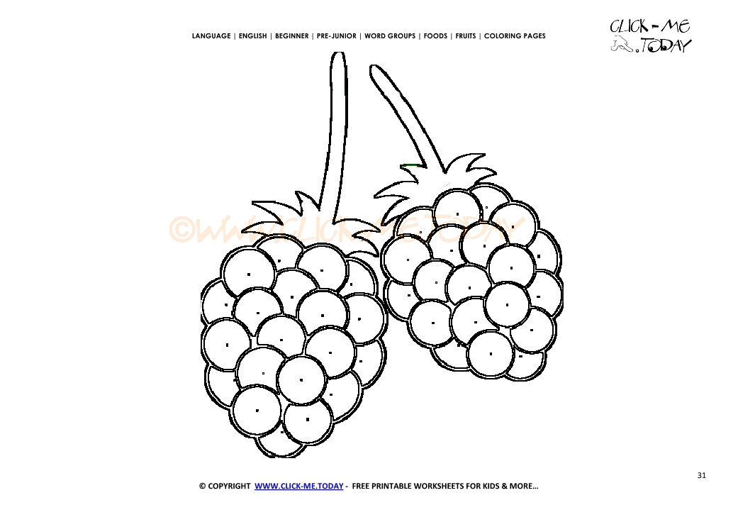 Raspberries coloring page