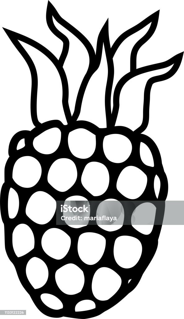 Coloring page with raspberry stock illustration