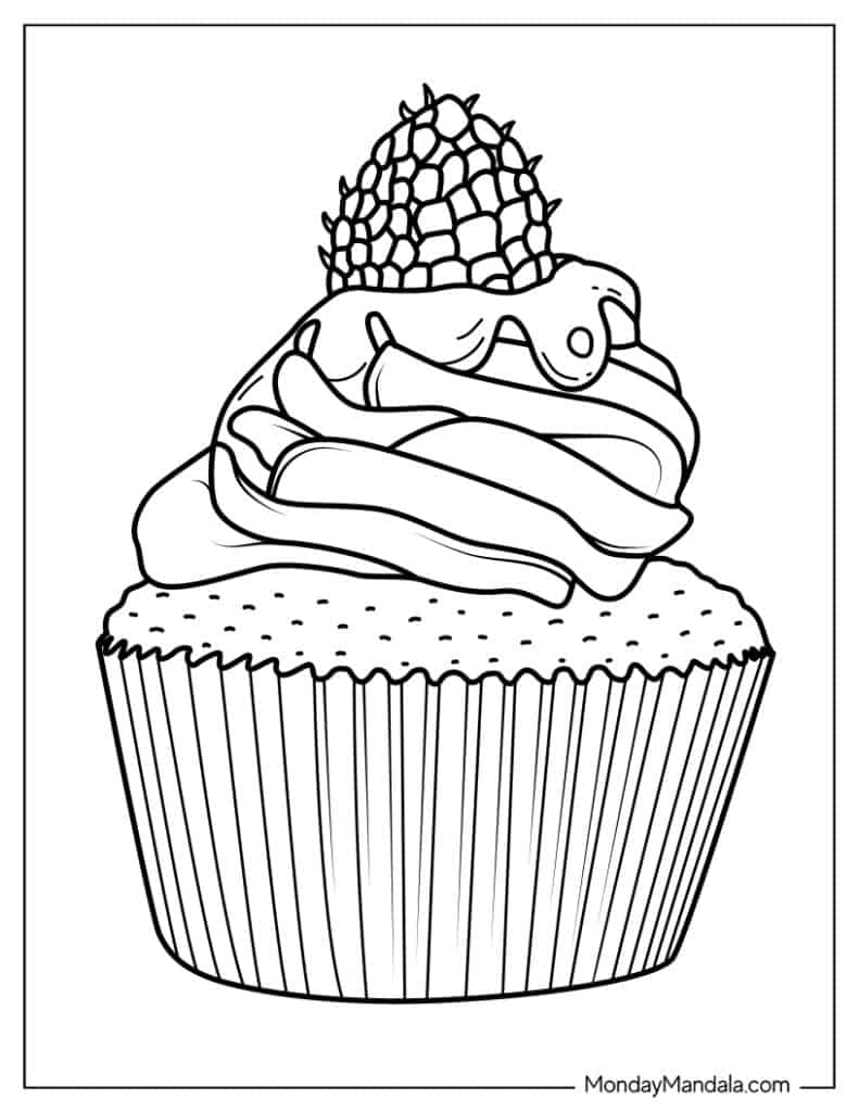 Cupcake coloring pages free pdf printables