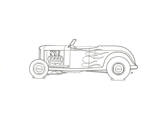 Free hot rod coloring pages