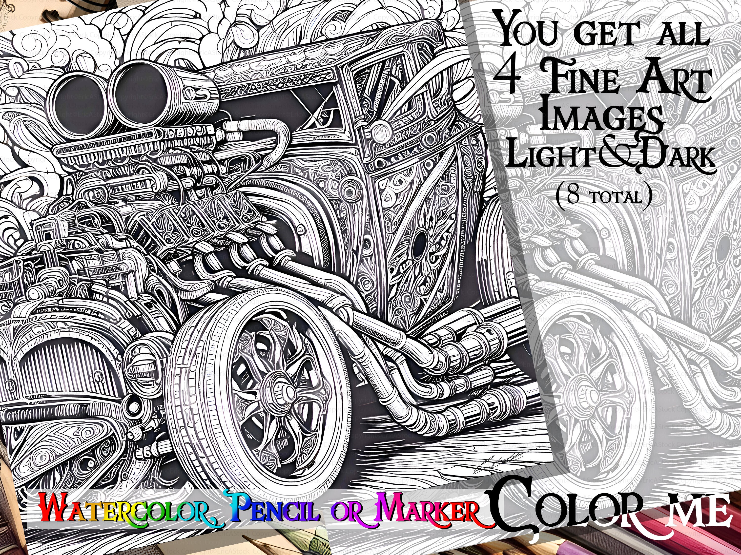 Hot rod coloring