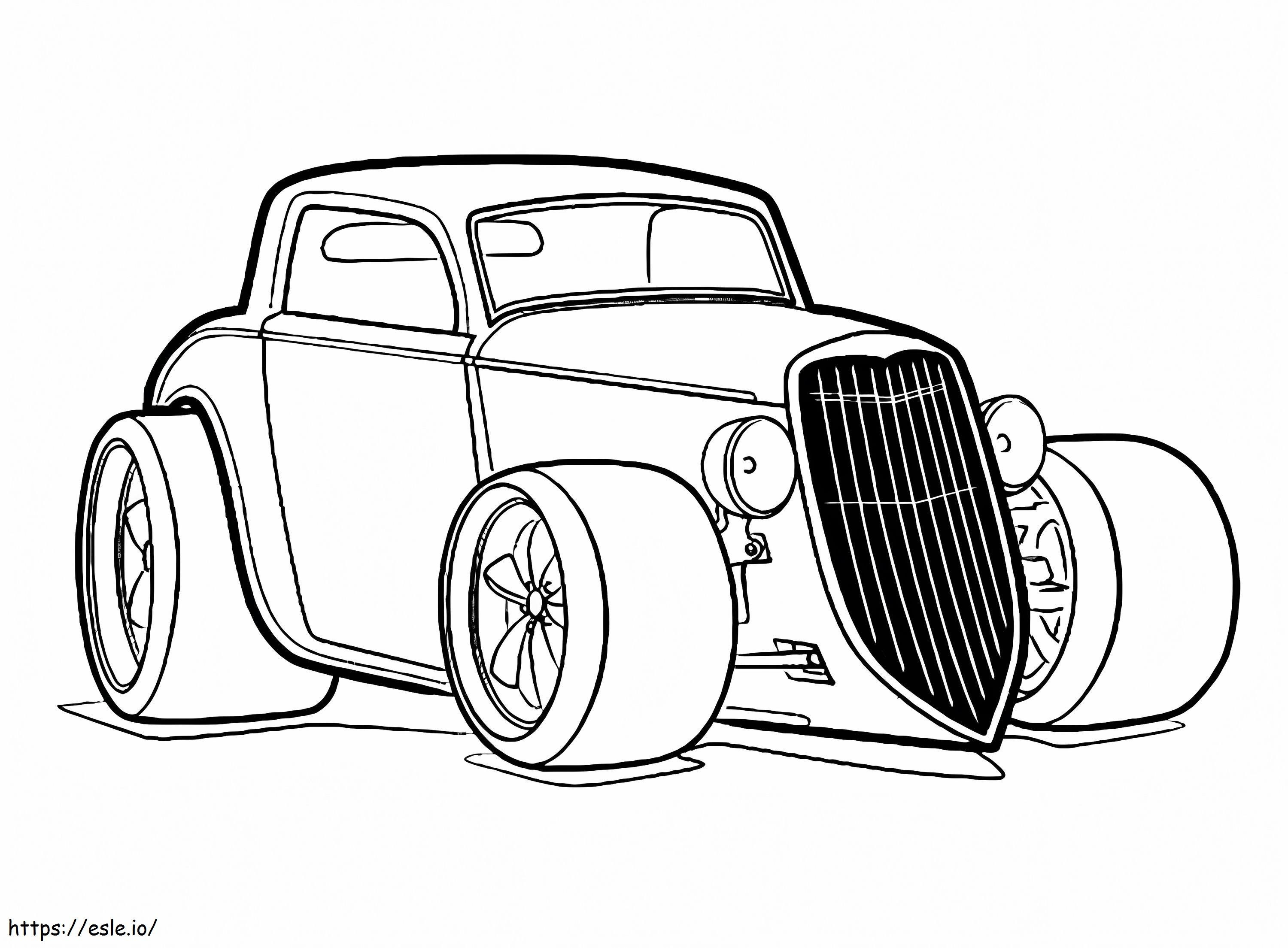 Hot rod coloring page