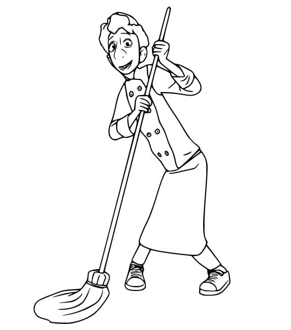 Ratatouille funny linguini coloring page