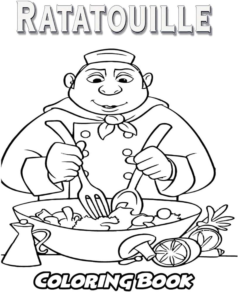 Ratatouille coloring book coloring book for kids and adults activity book with fun easy and relaxing coloring pages books