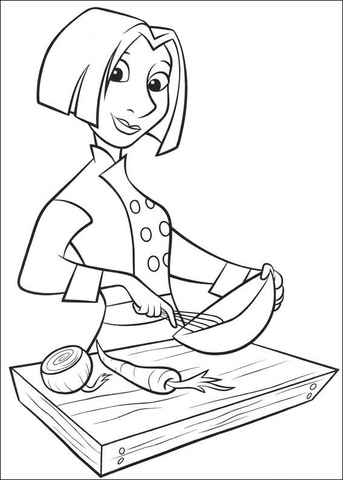 Colette makes a salad coloring page free printable coloring pages