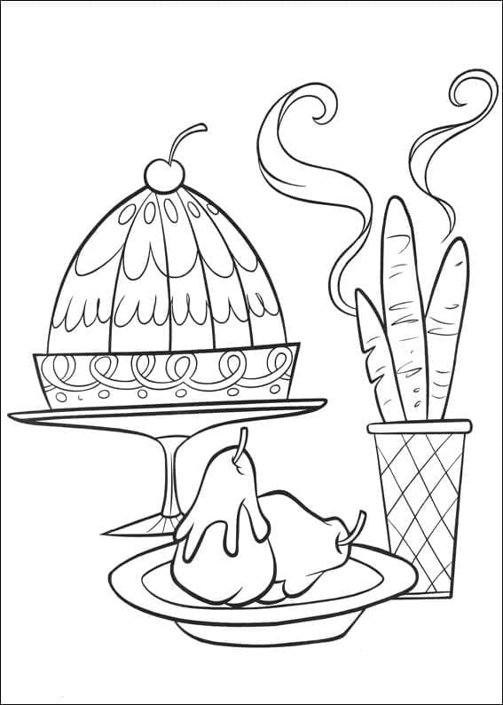 Ratatouille foods coloring page